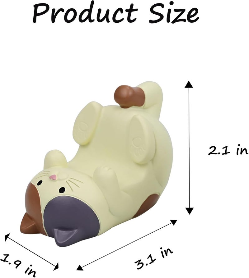Mevodeata Cat-Shaped Phone Stand Animal Resin Gifts for Cat Lovers, Home & Office Fashion Accessories(White) - Image 2